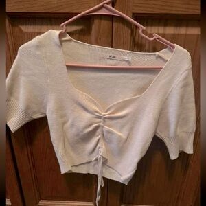 cropped short sleeve sweater